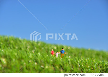 Image of a parent and child walking hand in hand Image of a parent and child walking hand in hand 133755080