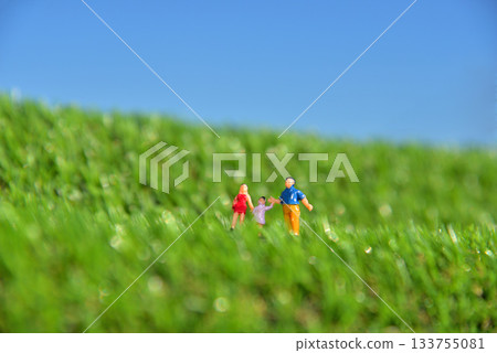 Image of a parent and child walking hand in hand Image of a parent and child walking hand in hand 133755081