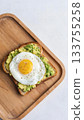 sandwich with eggs and avocado 133755258
