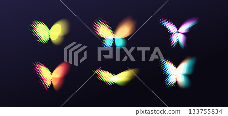 Halftone Butterfly Robot Digital Transformation Growth Transform Logo Concept Set for AI Business Network Tech, Big Data Finance Technology, Innovative Solutions and Discoveries. Vector Illustration Halftone Butterfly Robot Digital Transformation Growth Transform Logo Concept Set for AI Business Network Tech, Big Data Finance Technology, Innovative Solutions and Discoveries. Vector Illustration 133755834