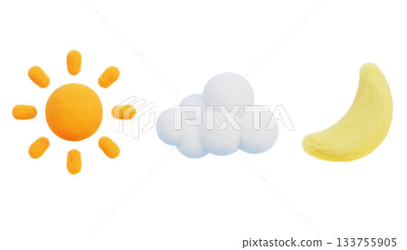 felt texture weather icon 3D graphic 133755905