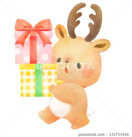 Reindeer with gifts 133755916