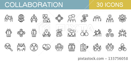 協作和業務線圖示集 133756058