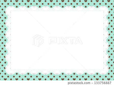 中央蕾絲 x 心形圓點（薄荷綠） 133756887