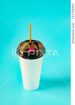 Blank white acrylic tumbler suitable for soft drink. 133756993