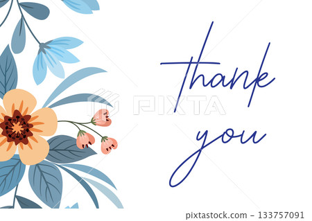 Elegant floral thank you card design template... - Stock Illustration ...