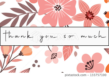 Elegant Thank You Card with Floral Design and Script Font Elegant Thank You Card with Floral Design and Script Font 133757100