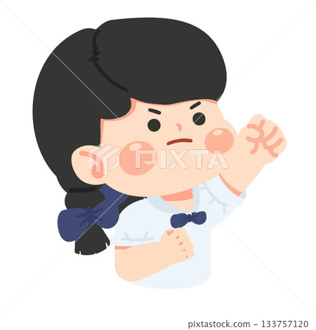 Illustration of Woman with Fist Raised 133757120