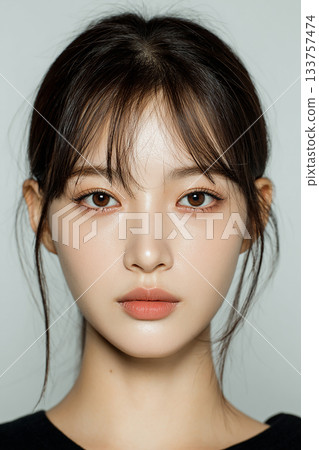 一位面容平靜美麗的女子正看著鏡頭。 133757474