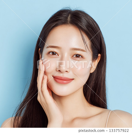 Skin care image of fresh skin and happy expression Skin care image of fresh skin and happy expression 133757922