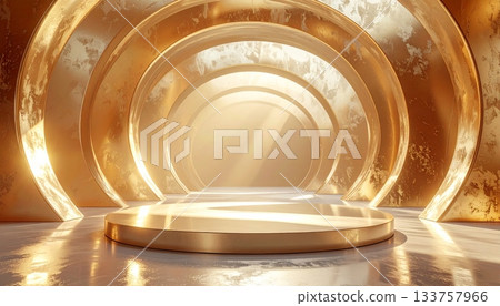 Golden diamond ring in a white glass box abstract isolated Golden diamond ring in a white glass box abstract isolated 133757966