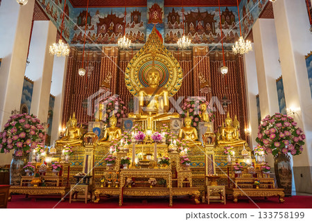 Main Buddha statue inside Wat Chana Songkhram, Bangkok Main Buddha statue inside Wat Chana Songkhram, Bangkok 133758199