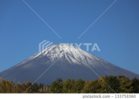 藍天、白雪皚皚的富士山和茂密的森林盡收眼底。 藍天、白雪皚皚的富士山和茂密的森林盡收眼底。 133758360