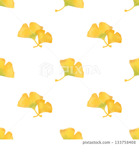 Ginkgo watercolor seamless pattern background material autumn leaves autumn leaves illustration design material 133758408