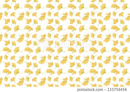 Ginkgo watercolor seamless pattern background material autumn leaves autumn leaves illustration design material 133758456