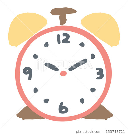 簡單的幼兒園時間插圖（時鐘系列）| 鬧鐘插圖 133758721