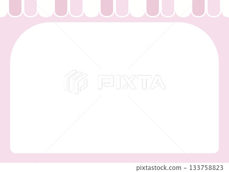 A4尺寸橫版菜單卡，粉紅色拱形窗戶帶遮陽篷 133758823