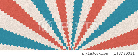 Groovy red and blue circus pinwheel. Retro starburst background. Sun rays abstract scallop illustration with grainy noise. Vector wavy carnival decoration. Radial stripes vintage backdrop Groovy red and blue circus pinwheel. Retro starburst background. Sun rays abstract scallop illustration with grainy noise. Vector wavy carnival decoration. Radial stripes vintage backdrop 133759031