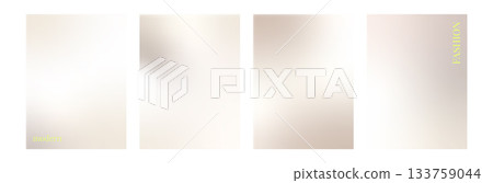 Modern fashion pearls beige gradients. Neutral pastel background set. Light grey brown blending colors template. Vector soft beige backdrop. Ombre cream cosmetic blanks. Subtle pearl colors gradation 133759044