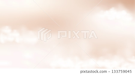 Soft beige clouds background. Peach creamy sky with gentle pastel colors. The smooth gradient effect creates a dreamy, relaxing mood. Perfect neutral vector background 133759045