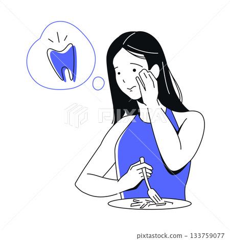 Female with Toothache - colorful flat design illustration 133759077