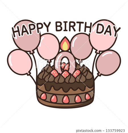Birthday chocolate cake 133759923