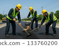 Scenery of asphalt paving work 0156 133760200