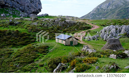 Picturesque mountain landscape in Somiedo Natural Park, Asturias, Spain Picturesque mountain landscape in Somiedo Natural Park, Asturias, Spain 133760207
