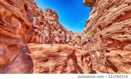 Scenic canyon landscape in the desert of South Sinai, Egypt Scenic canyon landscape in the desert of South Sinai, Egypt 133760528