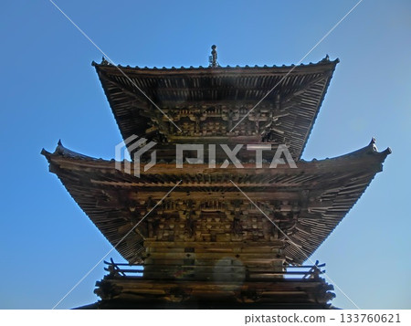 岡山縣岡山市北區日蓮宗寺廟成壽寺:三層寶塔 岡山縣岡山市北區日蓮宗寺廟成壽寺:三層寶塔 133760621