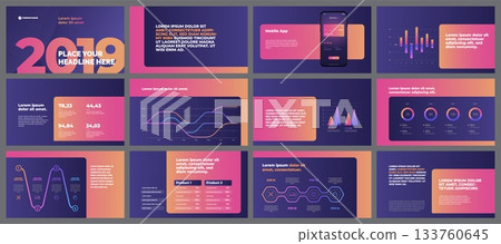 Colorful presentation templates elements. Vector infographics. Eps 10. 133760645