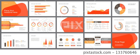 Presentation Template design with infographic 133760646