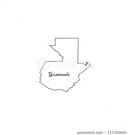 Guatemala map icon outline design. Guatemala map icon outline design. 133760685