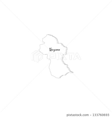 Guyana map icon vectors illustration outline symbol. 133760693