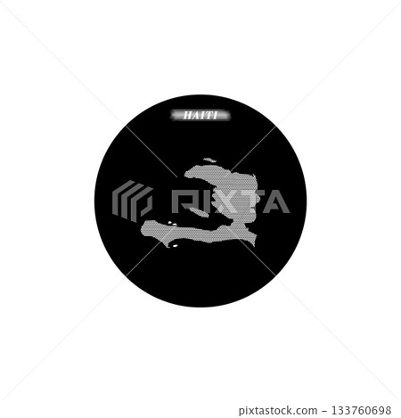 black and white Haiti map icon, 133760698