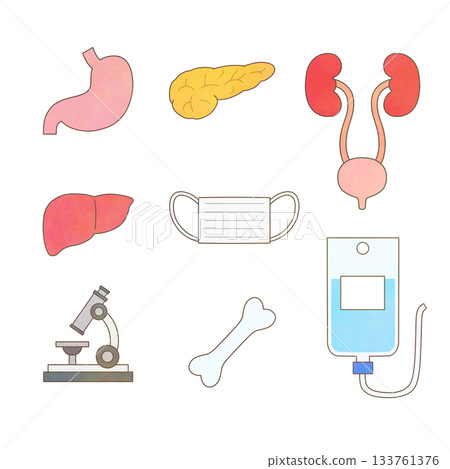 Watercolor medical illustration set 133761376