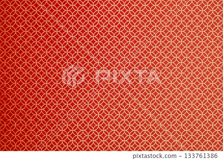 Background image 5 with a gradation of gold cloisonné pattern on red fabric 133761386