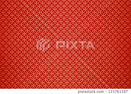 Background image 6 with a gradation of gold cloisonné pattern on red fabric 133761387