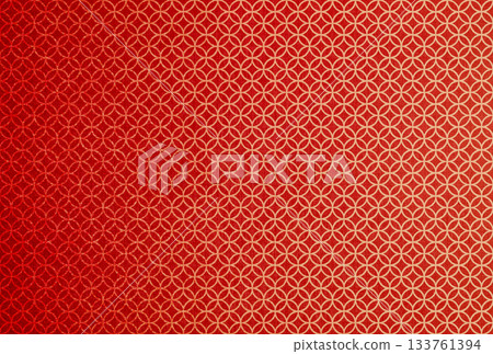 Background image 13 with a gradation of gold cloisonné pattern on red fabric 133761394