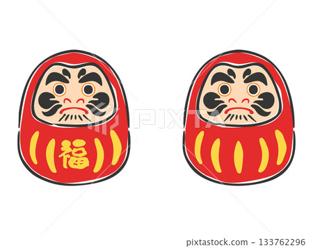 紅色達摩插圖向量圖 紅色達摩插圖向量圖 133762296