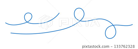 Squiggle thin lines set, doodle vector blue illustration, abstract art 133762328