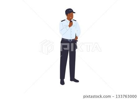 Illustration of Security Officer and Professional Guard Illustration of Security Officer and Professional Guard 133763000