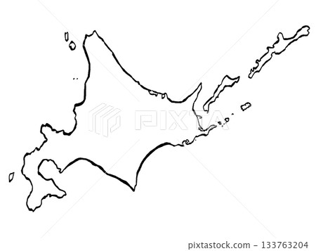 北海道地圖插圖（筆觸）簡體 133763204