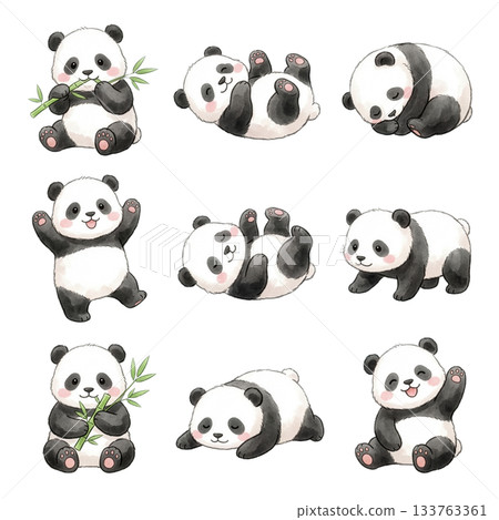 熊貓寶寶9種姿勢套裝 133763361