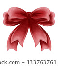 Watercolor Red Decorative Bow Illustration 133763761