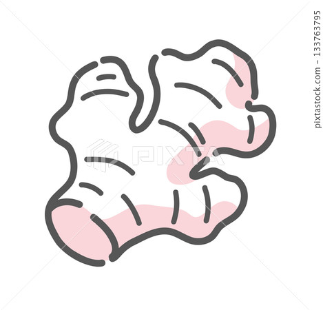 生薑插圖，溫暖，薑辣素，調味品圖示素材。 133763795