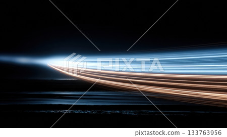 Luminous Rocket Exhaust Trails Create Abstract Patterns in the Night Sky During a Long Exposure Launch Luminous Rocket Exhaust Trails Create Abstract Patterns in the Night Sky During a Long Exposure Launch 133763956