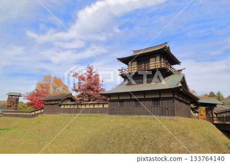 Sakai Castle surrounded by autumn leaves 133764140