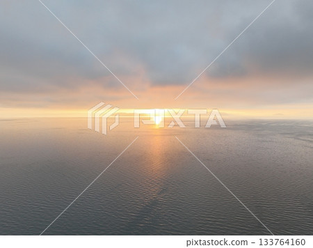 Early morning lake scenery in Takashima City, Shiga Prefecture Early morning lake scenery in Takashima City, Shiga Prefecture 133764160