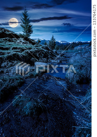 rural scene of mountain landscape in spring at night. mysterious countryside with forested hills in full moon light. beautiful valley sustainable development under sky with dark clouds rural scene of mountain landscape in spring at night. mysterious countryside with forested hills in full moon light. beautiful valley sustainable development under sky with dark clouds 133764175